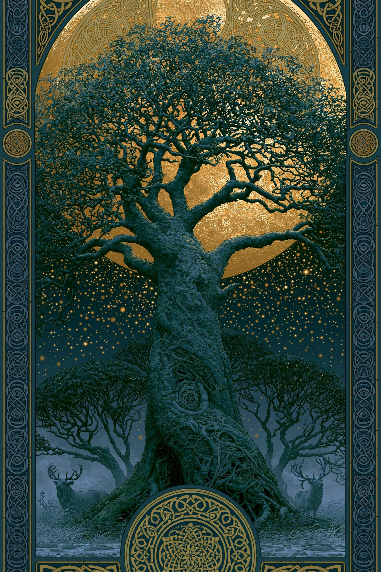 Celtic Tree of Life Fantasy Poster. poster — illustration art