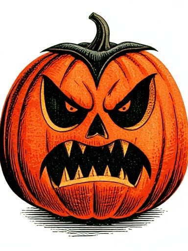 Angry Jack-O'-Lantern Illustration Poster. poster detail