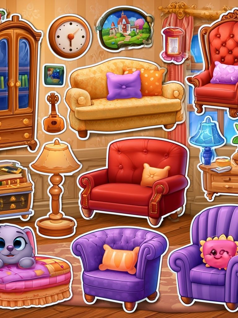 Whimsical Cartoon Furniture Poster. poster — illustration art