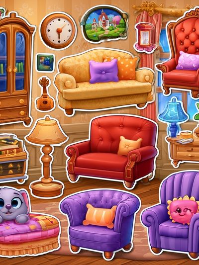 Whimsical Cartoon Furniture Poster.