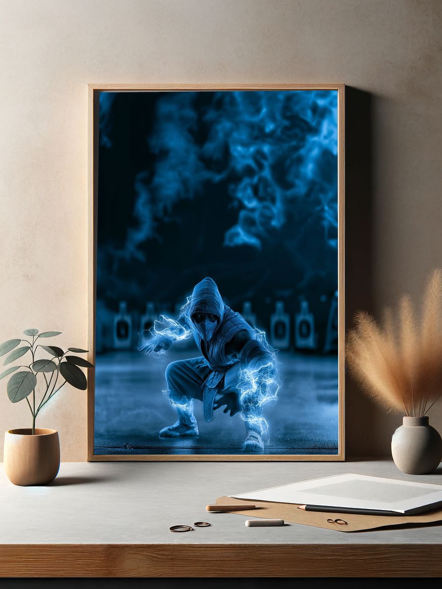Glass of Water Watercolor Print. — room view 2
