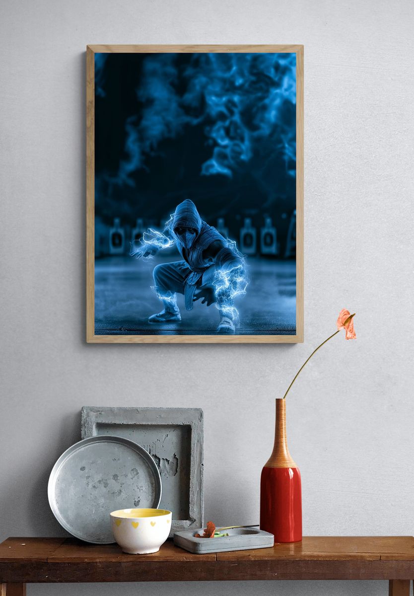 Glass of Water Watercolor Print. — room view 3