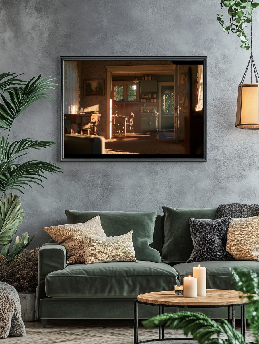 Sunlit Vintage Kitchen Interior Poster. — room view 4