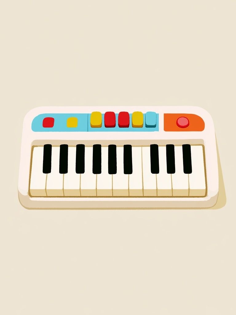 Toy Keyboard Illustration Poster. poster detail