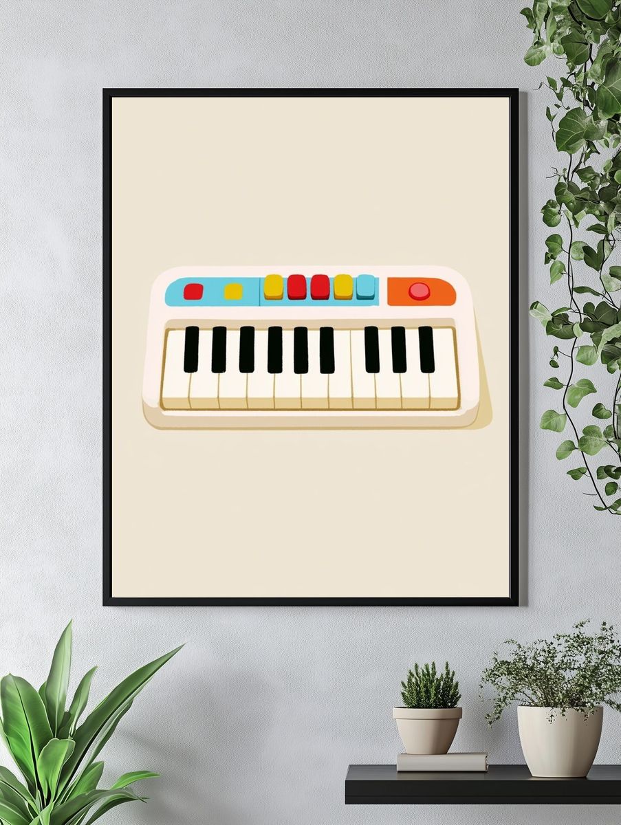 Toy Keyboard Illustration Poster. — room view 4