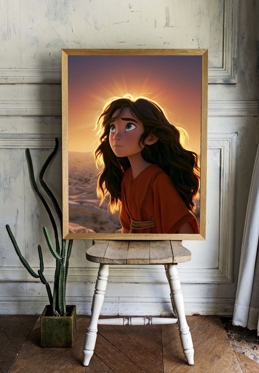 Desert Girl at Sunset Poster. room preview