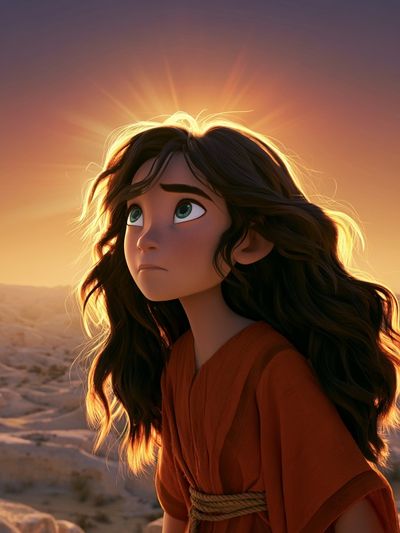 Desert Girl at Sunset Poster.