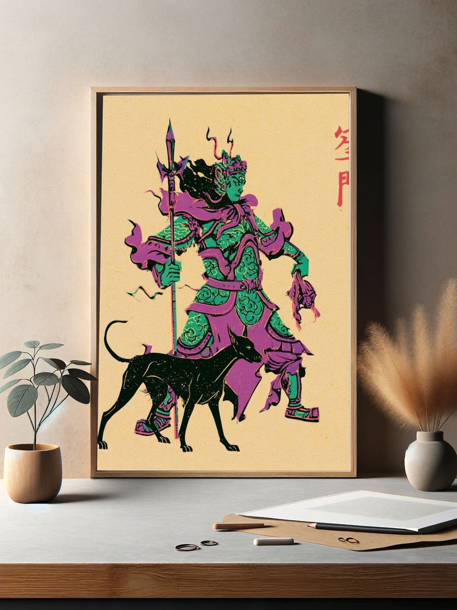 Mythic Warrior Illustration Poster. — room view 2