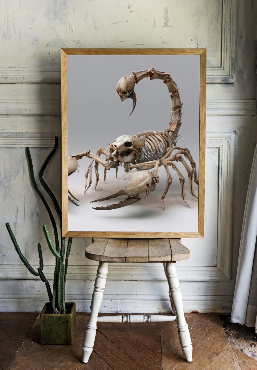 Bone Scorpion Surrealism Print. — room view 1