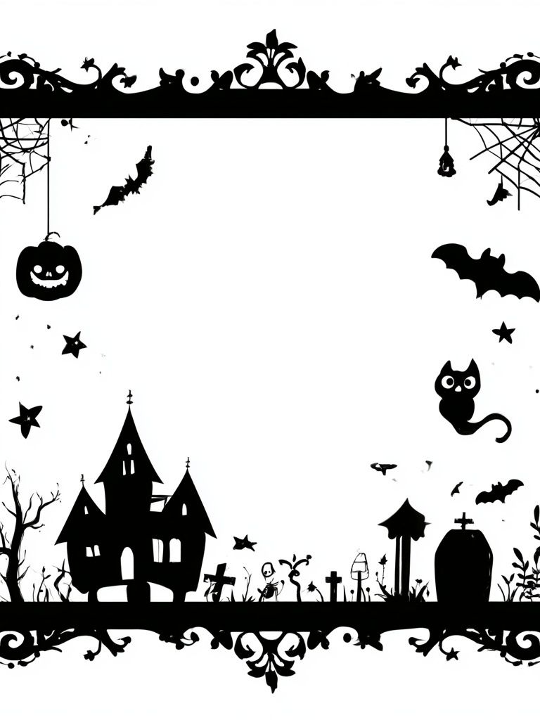 Halloween Haunted House Typography Print. poster — illustration art