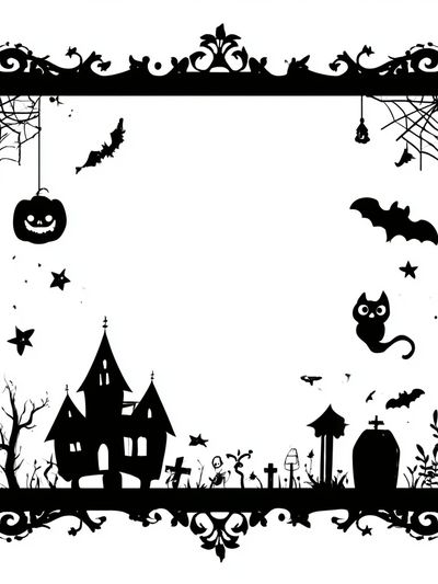 Halloween Haunted House Typography Print. poster