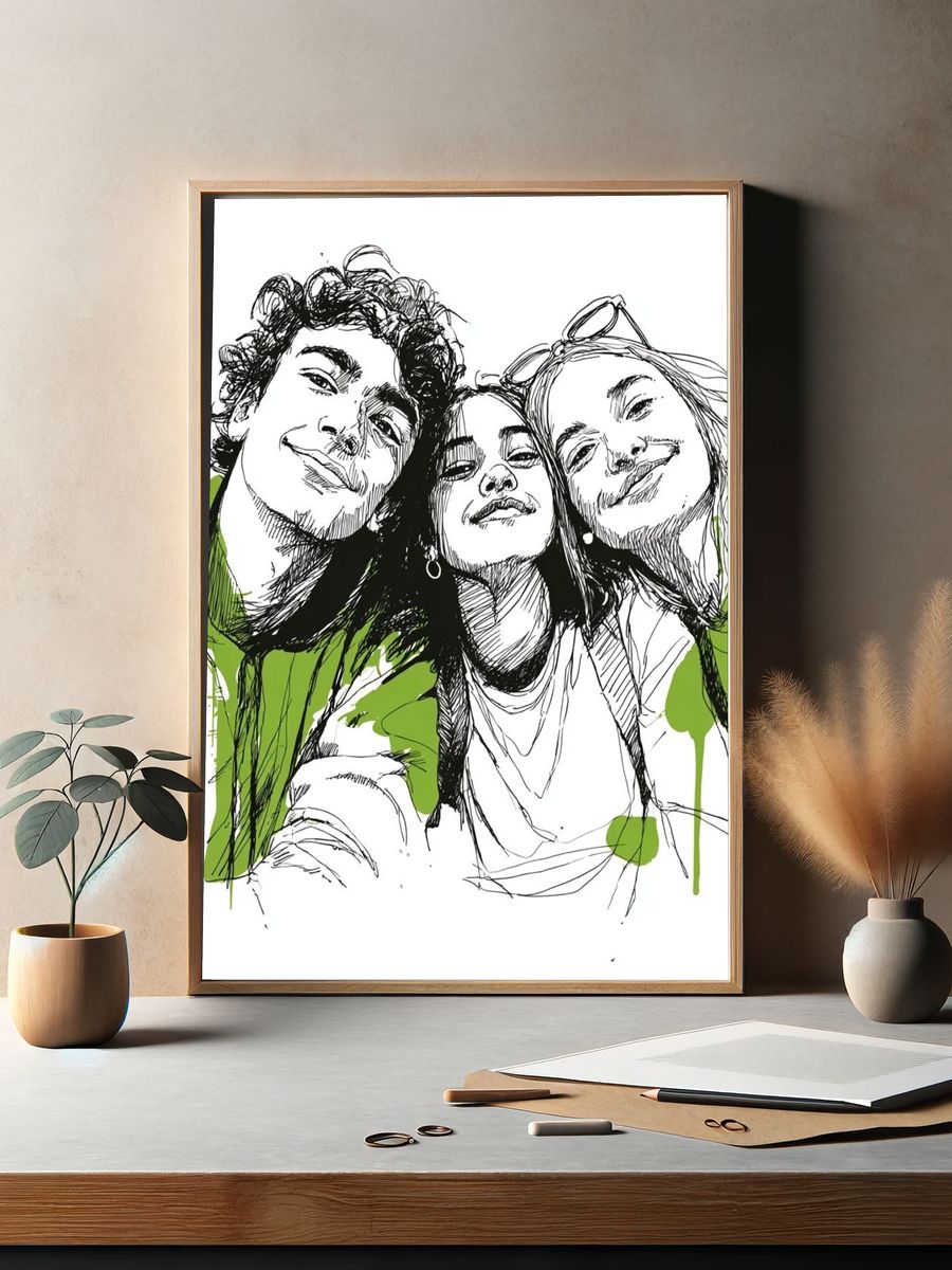 Friends Sketch Portrait Print. — room view 2