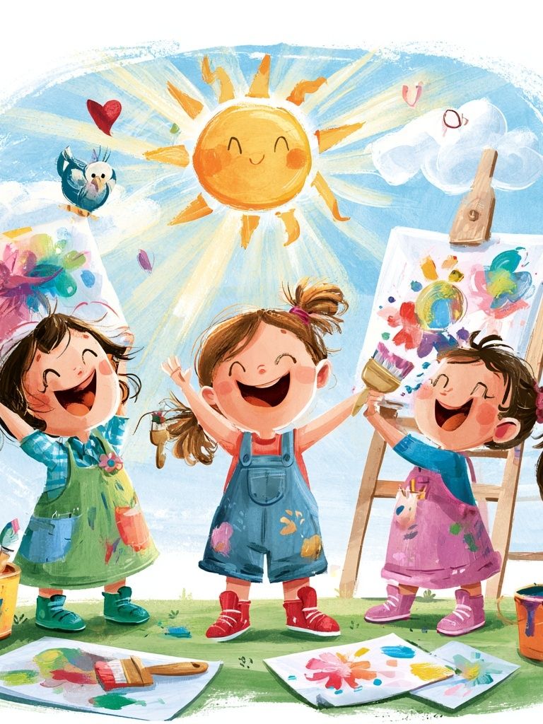 Happy Kids Painting Day Poster. poster detail