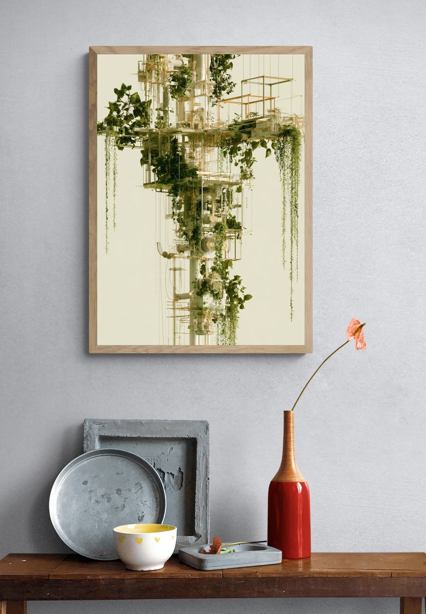 Floating Botanical Structure Print. — room view 3