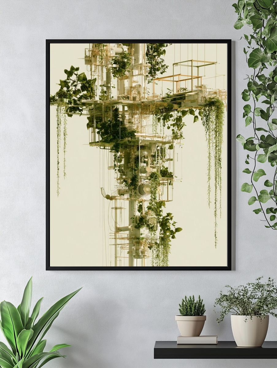 Floating Botanical Structure Print. — room view 4