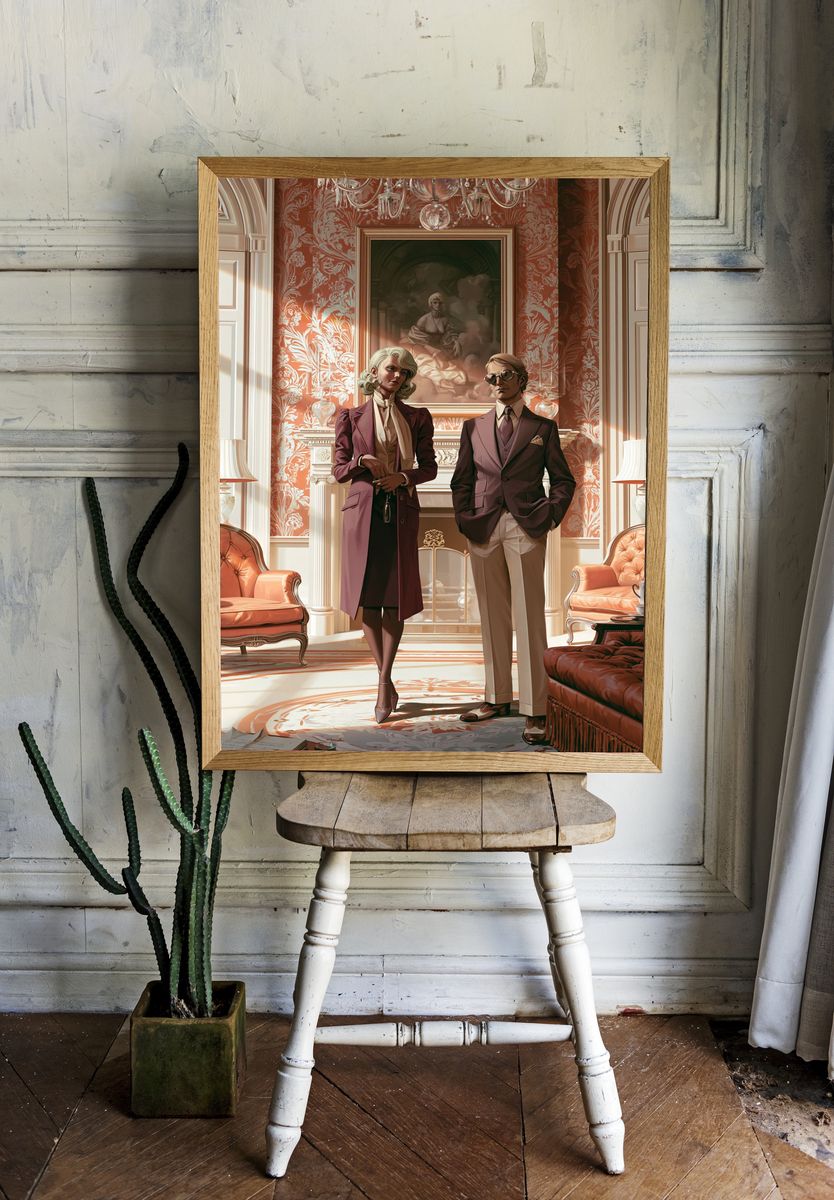Art Deco Portrait Interior Print. room preview
