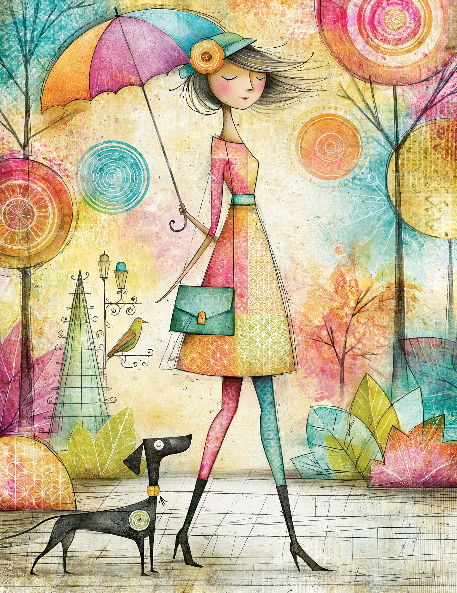 Rousseau mobile wallpaper, phone background. poster — illustration art