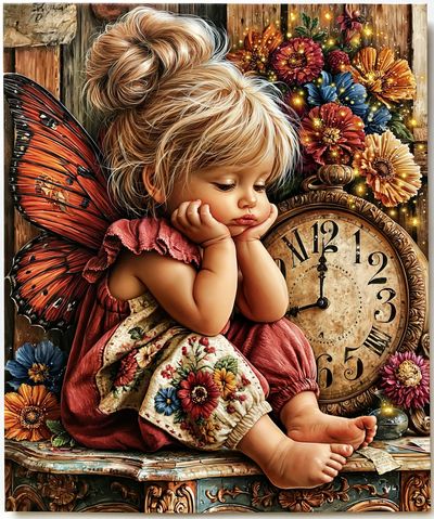 Whimsical Fairy Girl Floral Poster. poster print