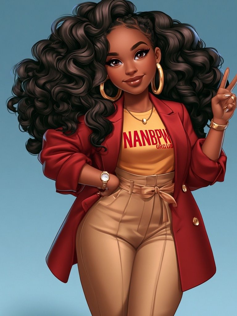 Stylish Black Girl Illustration Poster. poster detail