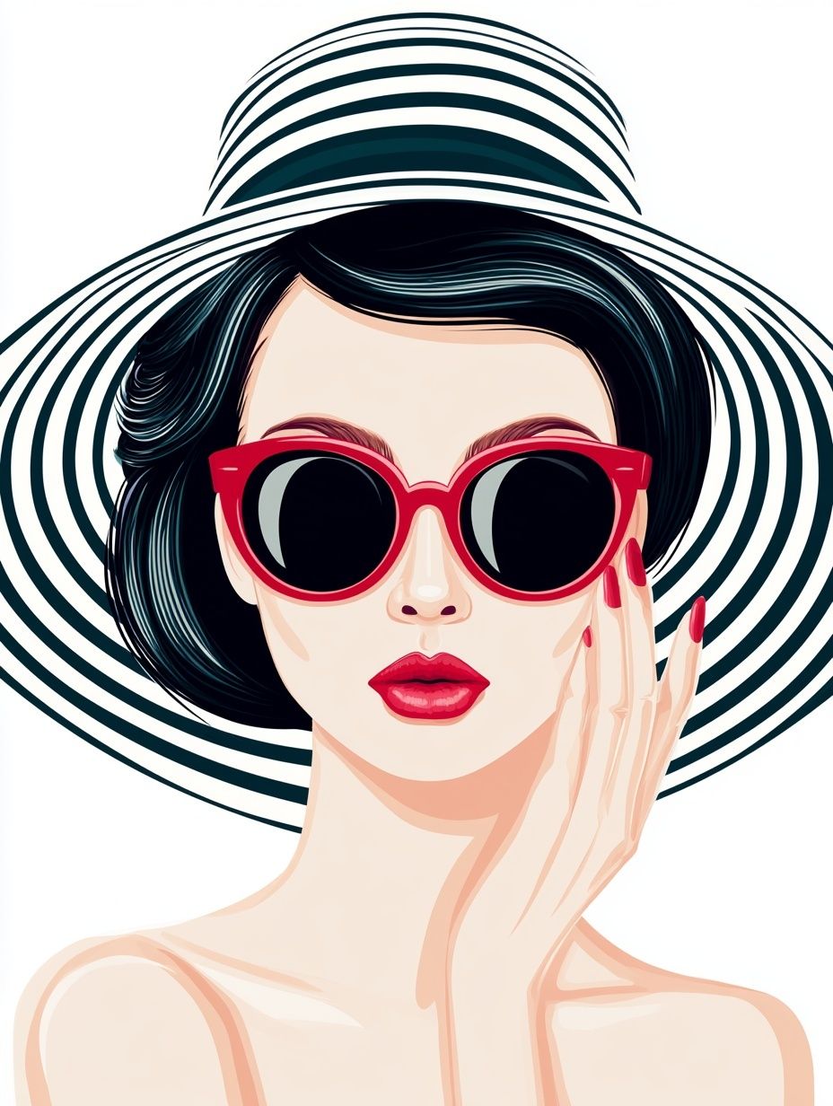 Red Sunglasses Fashion Illustration Poster. poster — illustration art