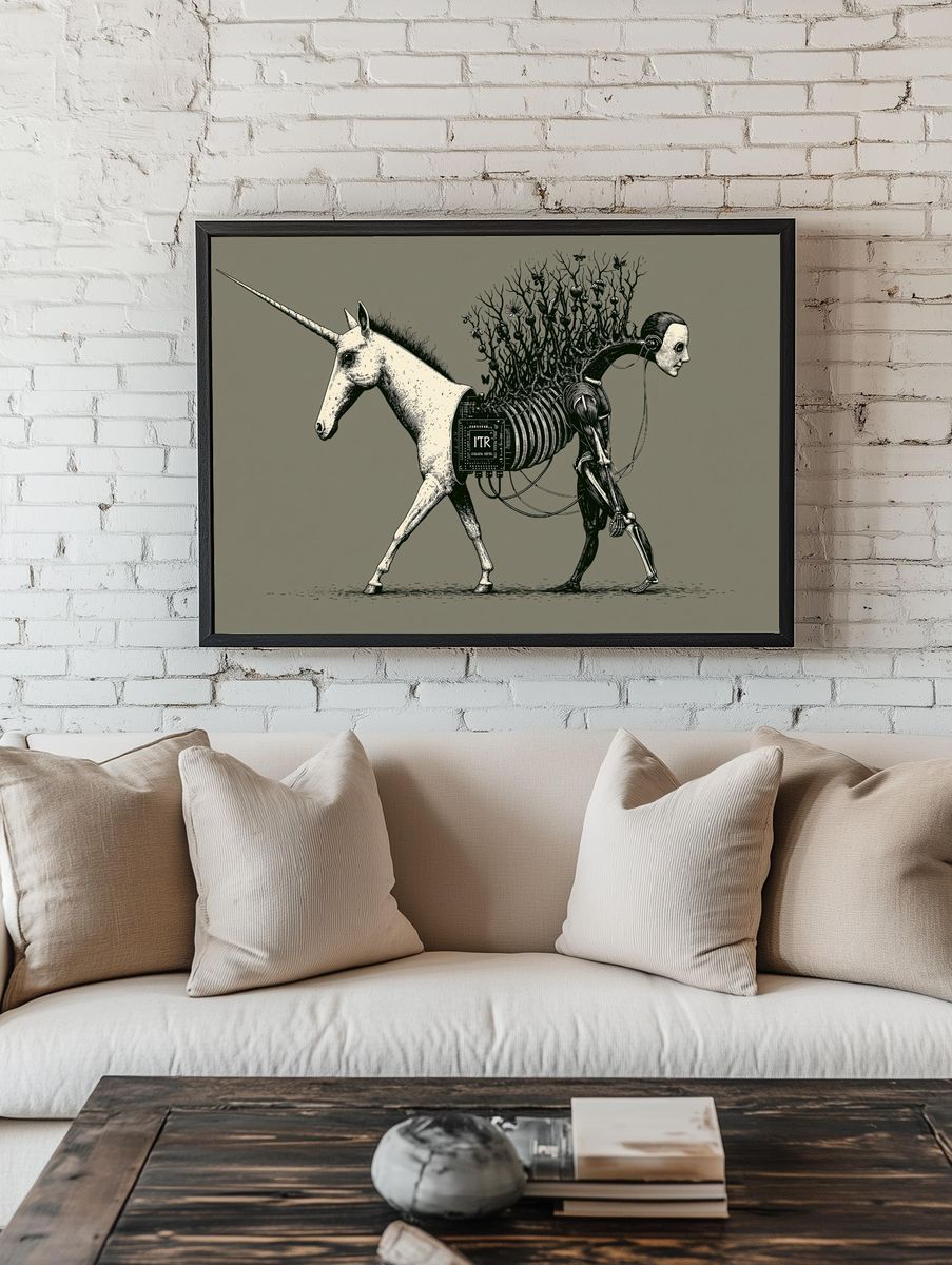 Unicorn Anatomy Illustration Poster. — room view 1