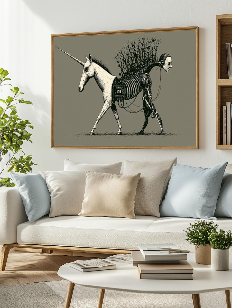 Unicorn Anatomy Illustration Poster. — room view 2