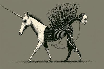 Unicorn Anatomy Illustration Poster. poster print