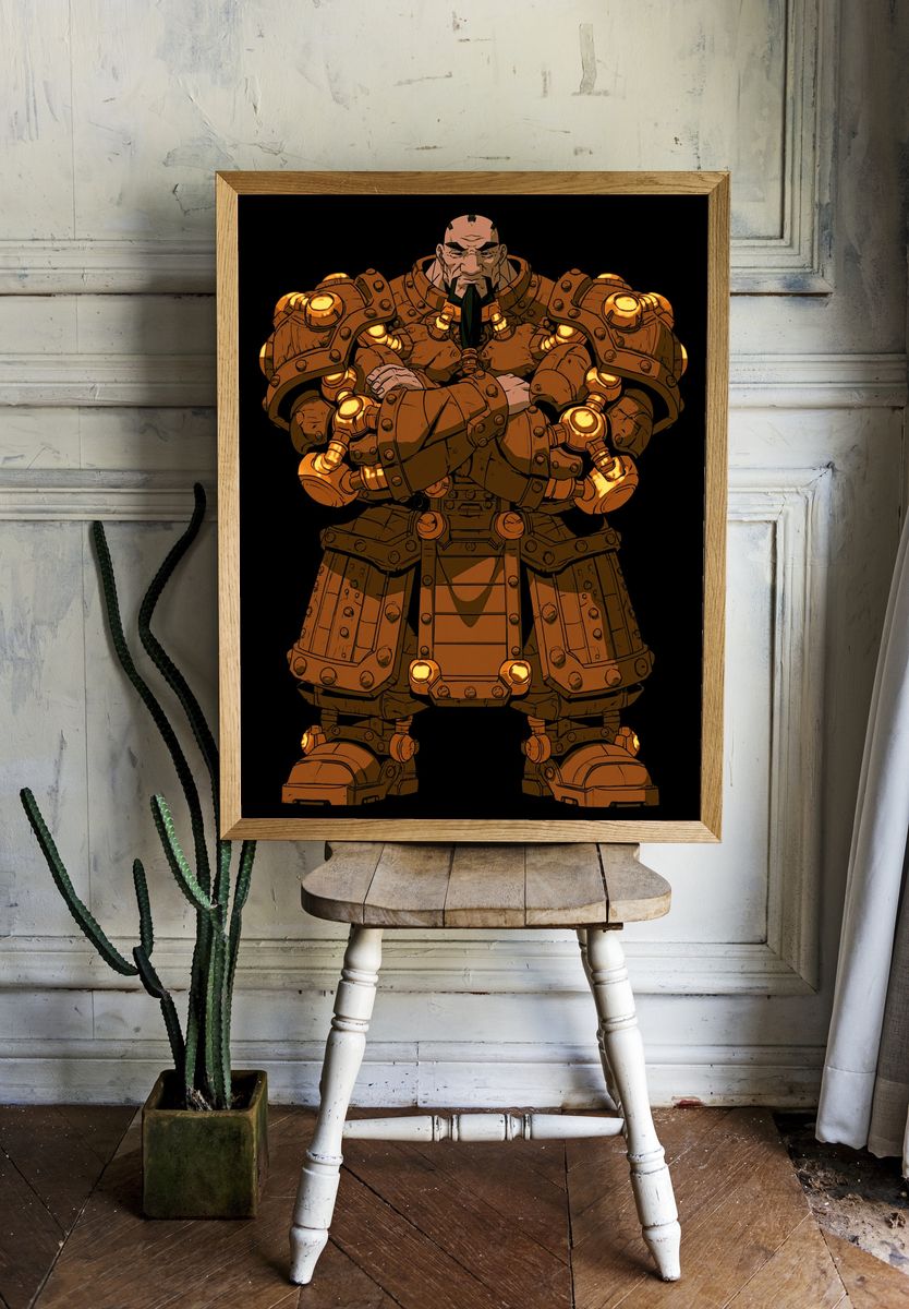 Armored Warrior Digital Art Poster. room preview