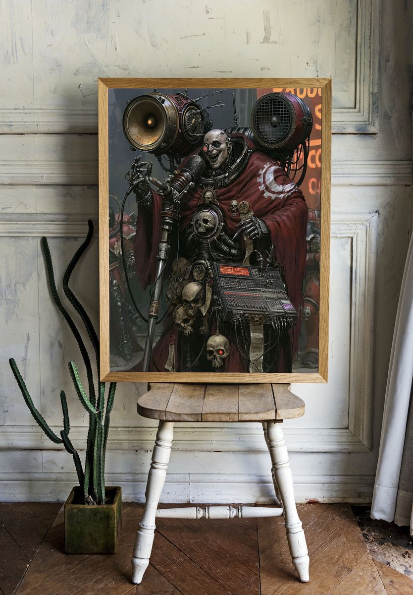 Cyberpunk War Priest Poster. — room view 1