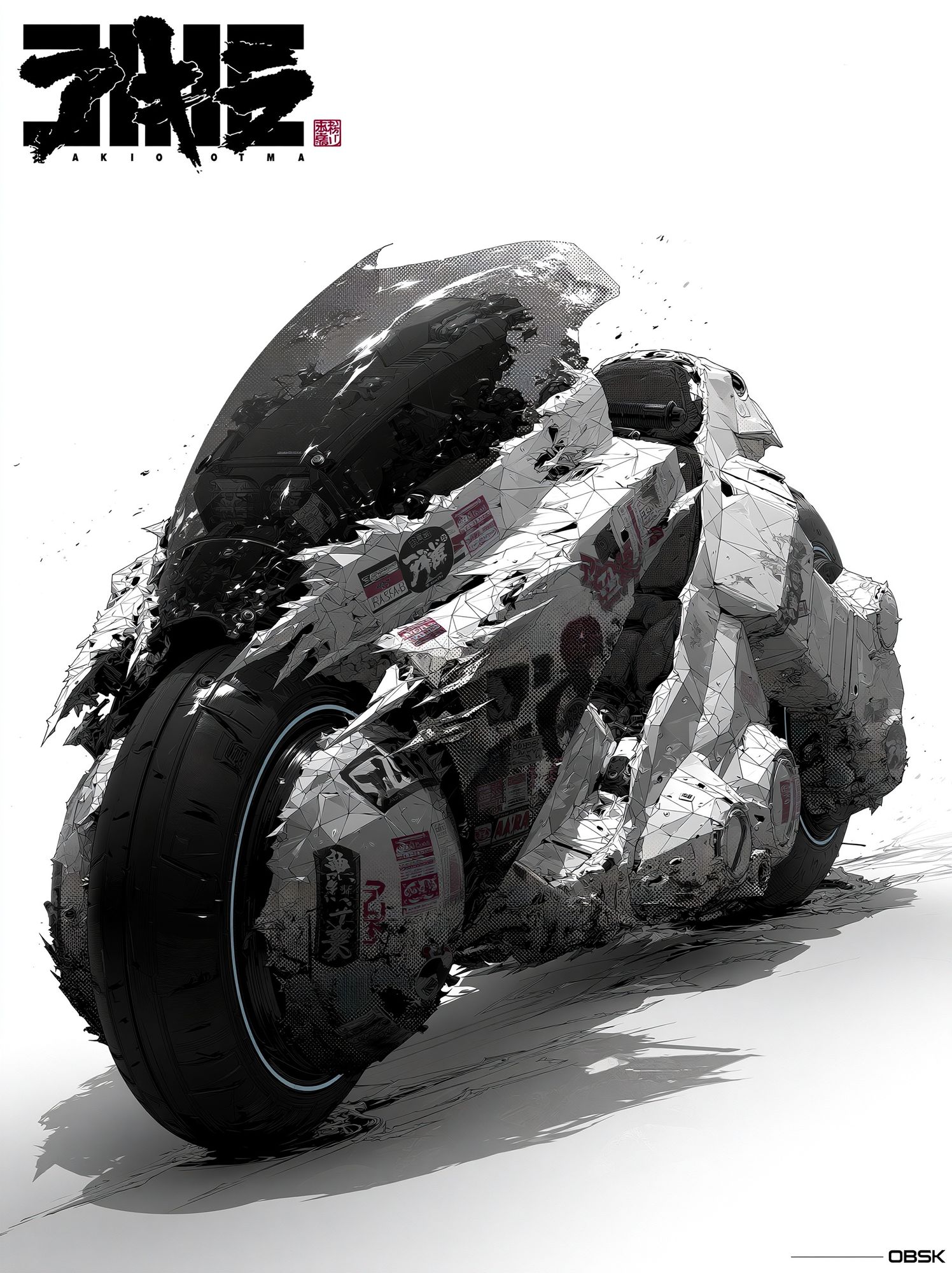 Akira Motorcycle Illustration Poster. poster detail