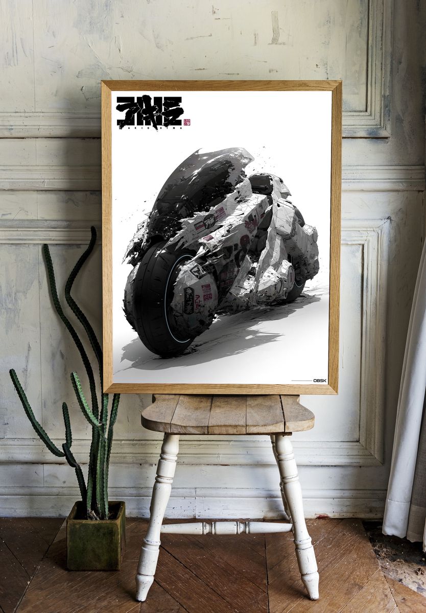 Akira Motorcycle Illustration Poster. room preview