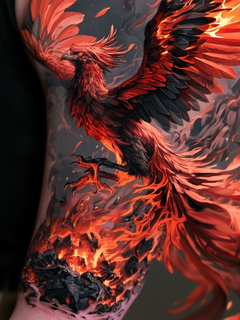Phoenix Flame Digital Art Poster. poster — illustration art
