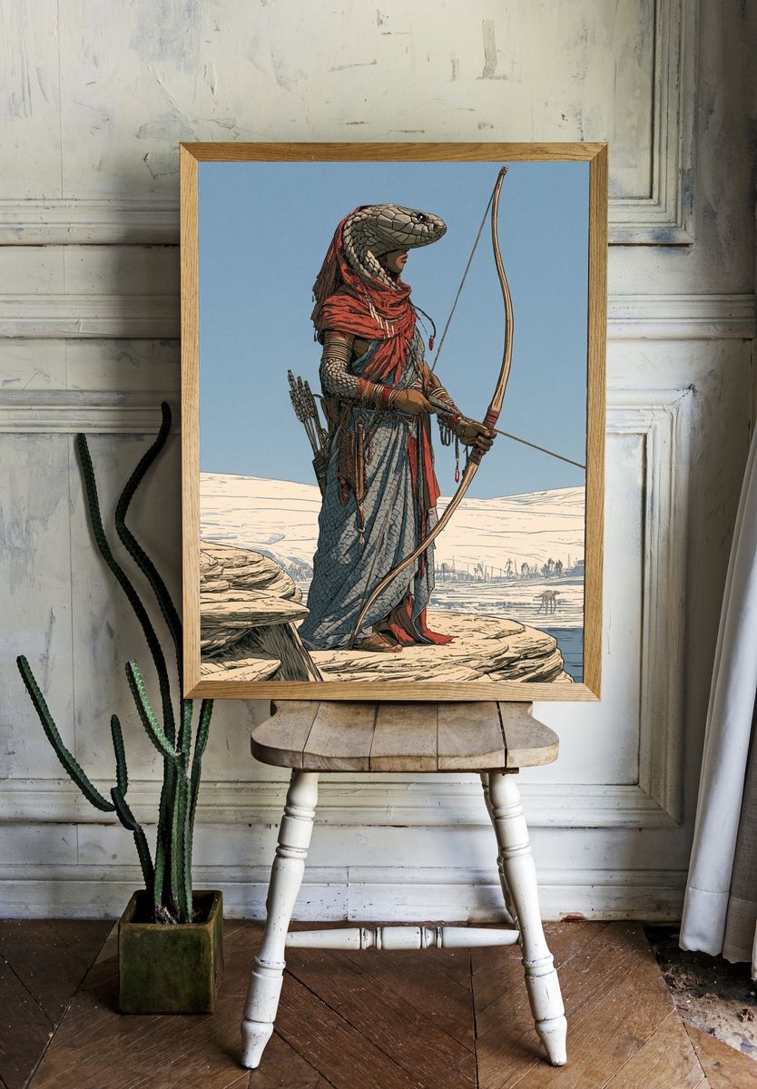 Desert Archer Illustration Print. — room view 1