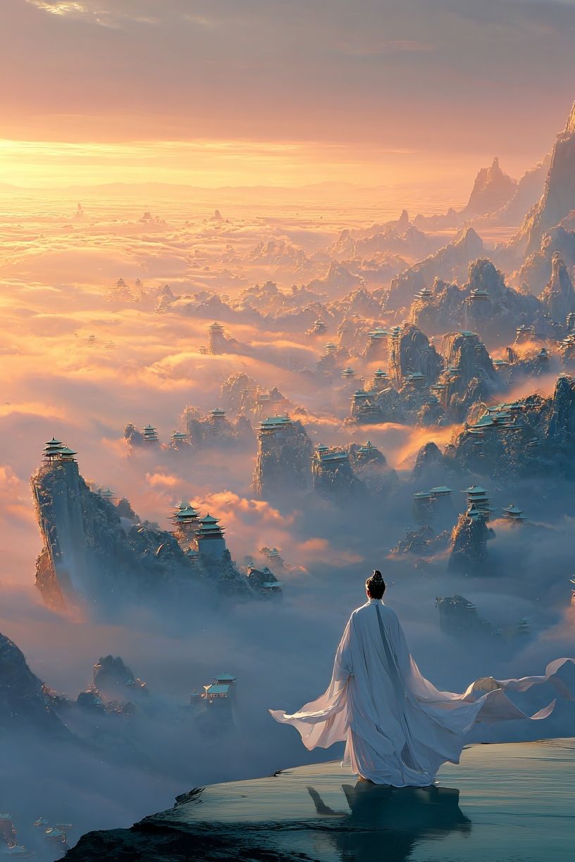 Celestial Mountain Dawn Print. poster detail