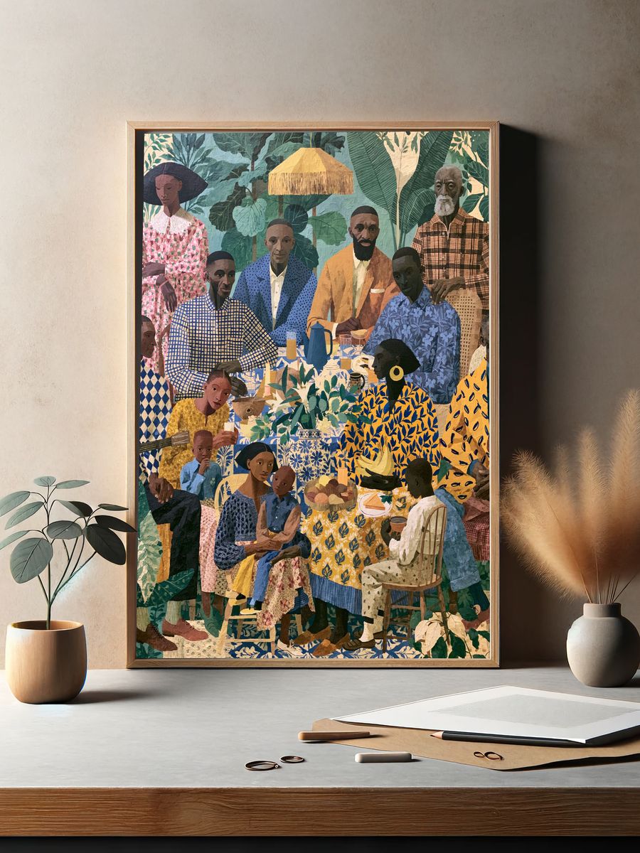Family Gathering Botanical Illustration Poster. — room view 2