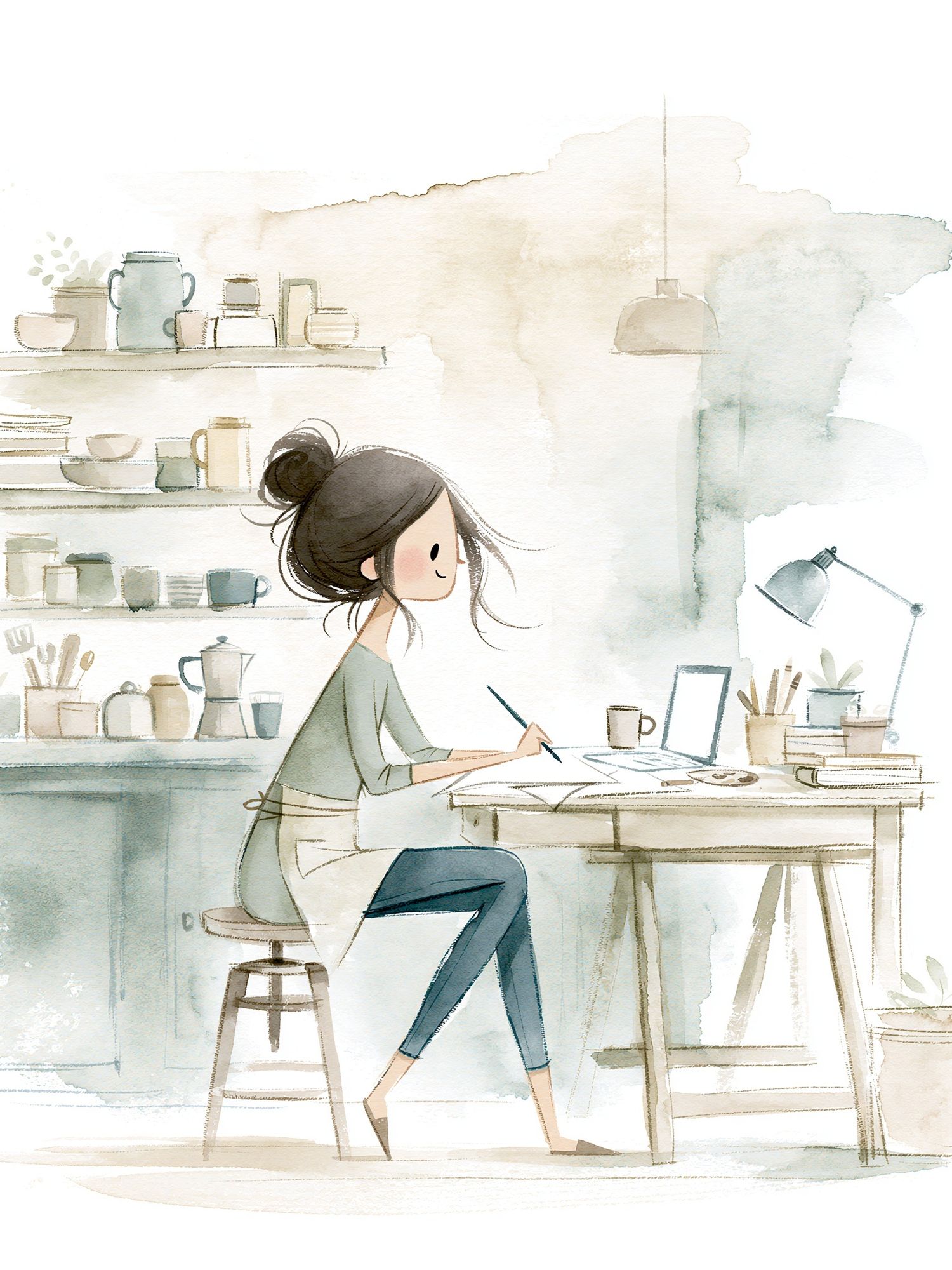 Creative Studio Watercolor Poster. poster — illustration art