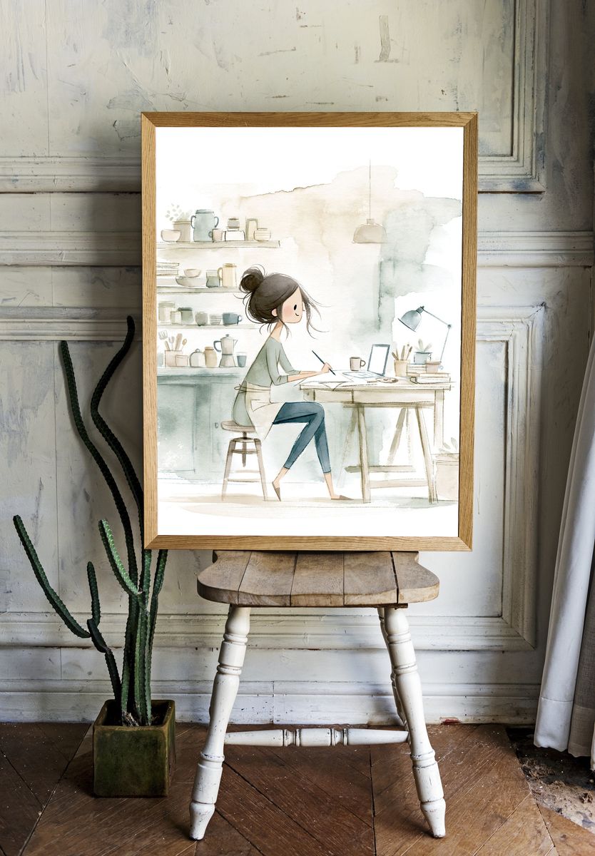 Creative Studio Watercolor Poster. room preview