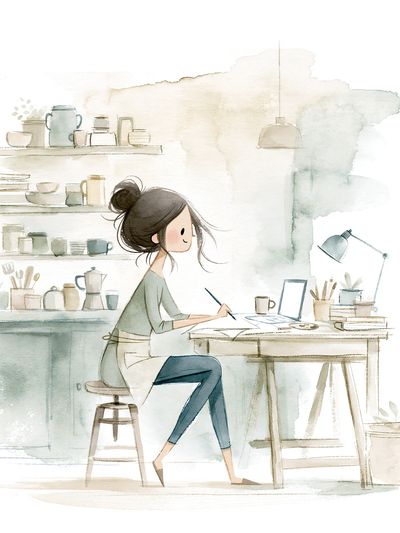 Creative Studio Watercolor Poster. poster