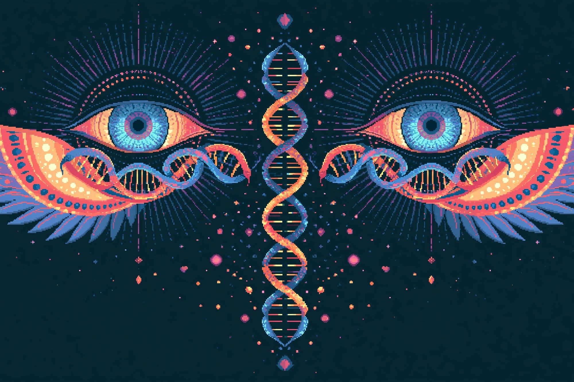 Cosmic DNA Eyes Illustration Poster. poster — illustration art