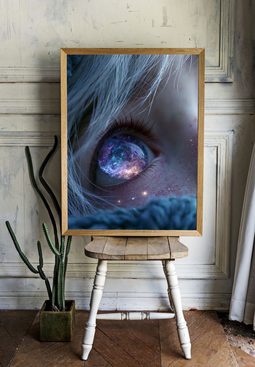 Cosmic Eye Portrait Print. — room view 1