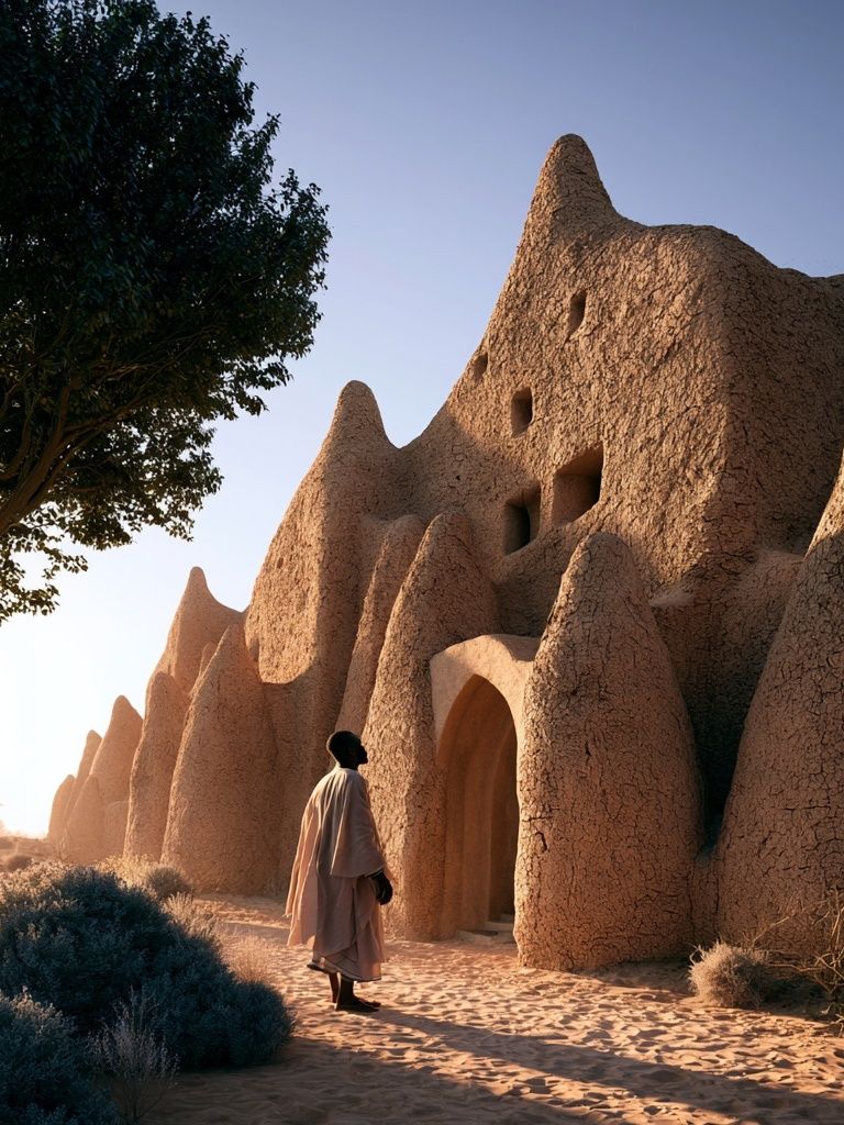 Desert Adobe Sanctuary Poster. poster — illustration art