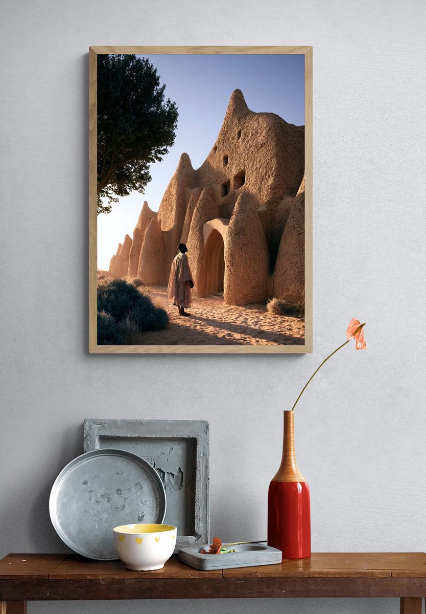 Desert Adobe Sanctuary Poster. — room view 3