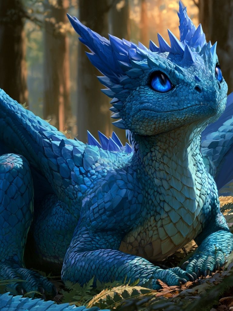 Blue Dragon Forest Poster. poster detail