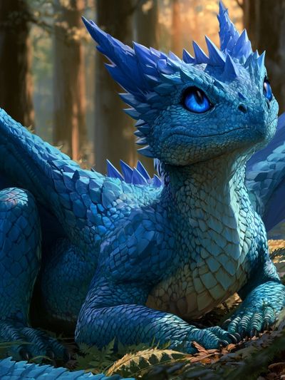 Blue Dragon Forest Poster. poster print
