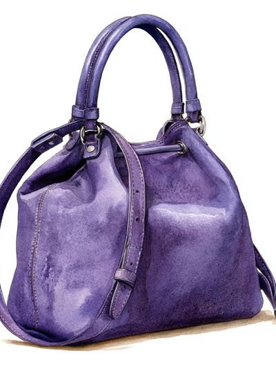 Purple Handbag Watercolor Print. poster
