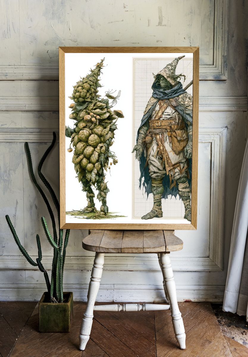 Forest Golem Fantasy Illustration Poster. room preview
