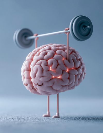 Brain Weightlifting Illustration Poster.