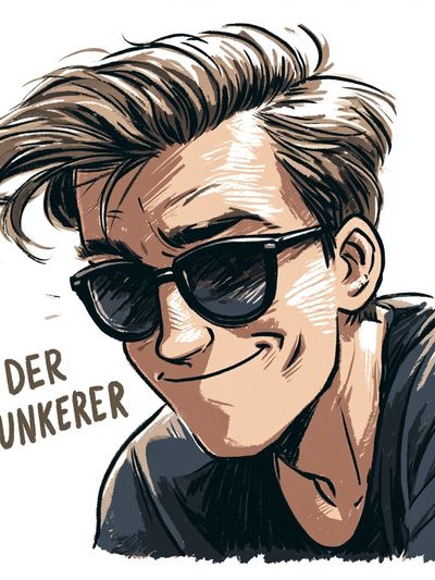 Der Flunkerer Portrait Print.