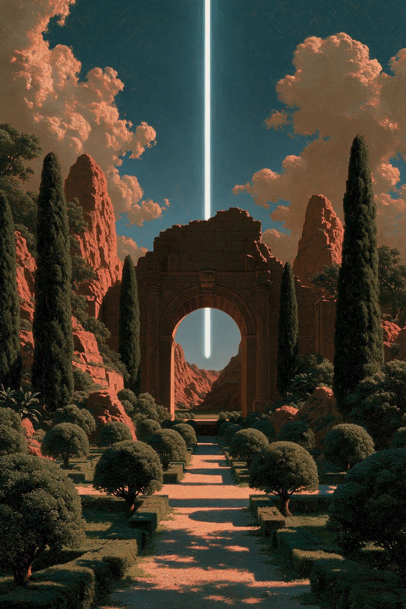 Surreal Desert Portal Illustration Print. poster — illustration art
