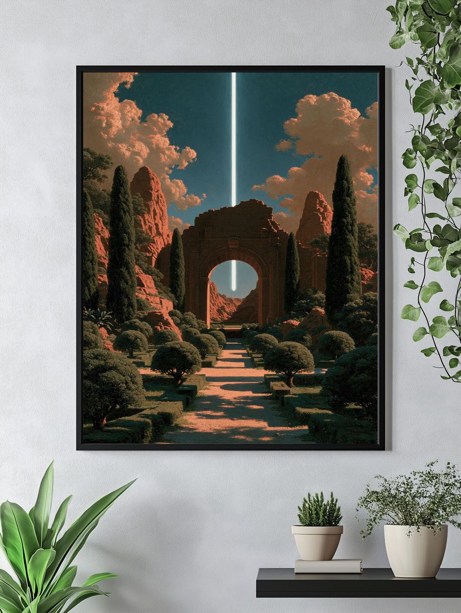 Surreal Desert Portal Illustration Print. — room view 4